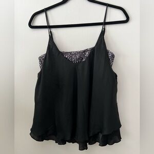 Free People Black and Silver Sequin Camisole